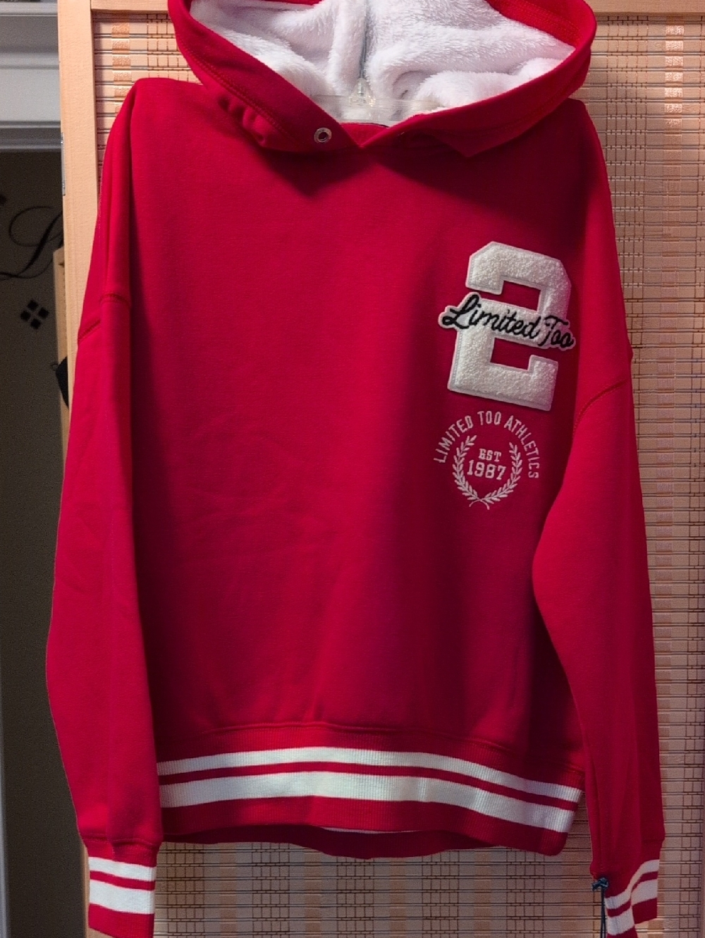 Limited Too Girls Cherry Red Varsity Hoodie